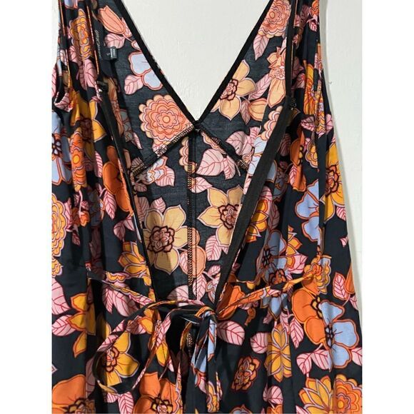 ModCloth floral retro boho festival v-neck jumpsuit S - Picture 5 of 8